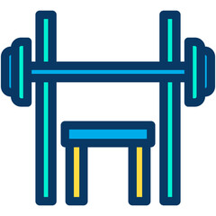 Sticker - Lineal color Bench press icon