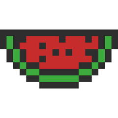 Pixel art cartoon watermelon icon 2