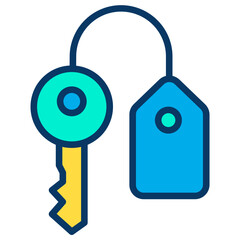 Sticker - Lineal color Heart Key icon