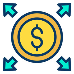 Poster - Lineal color Dollar Profits icon