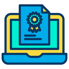 Sticker - Lineal color Laptop Certificate icon