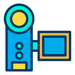 Poster - Lineal color Video camera icon