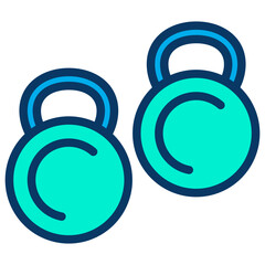 Sticker - Lineal color Kettlebell icon