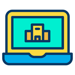 Sticker - Lineal color Laptop Hotel icon