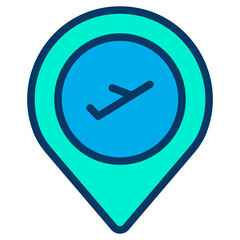 Poster - Lineal color Flight Location map icon