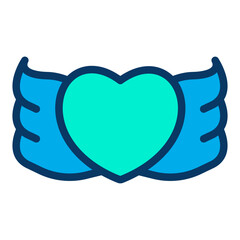 Poster - Lineal color Heart Wings icon