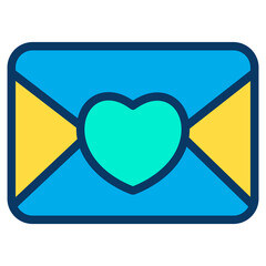 Poster - Lineal color Heart Letter icon