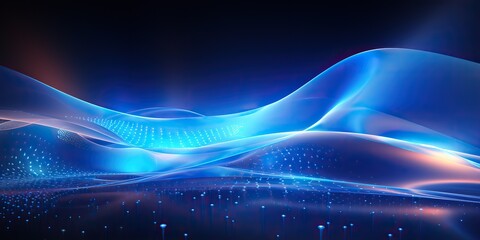 Wall Mural - AI Generated. AI Generative. Abstract blue waves decoration background. Can be used for web or graphic template