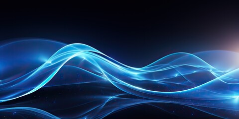 Wall Mural - AI Generated. AI Generative. Abstract blue waves decoration background. Can be used for web or graphic template
