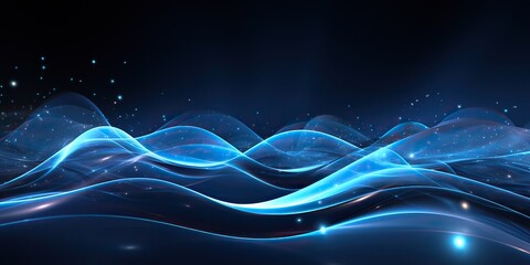 Wall Mural - AI Generated. AI Generative. Abstract blue waves decoration background. Can be used for web or graphic template
