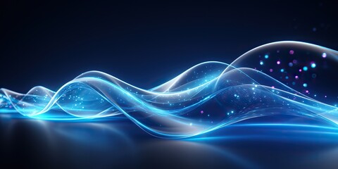 Wall Mural - AI Generated. AI Generative. Abstract blue waves decoration background. Can be used for web or graphic template