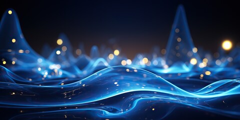 Wall Mural - AI Generated. AI Generative. Abstract blue waves decoration background. Can be used for web or graphic template
