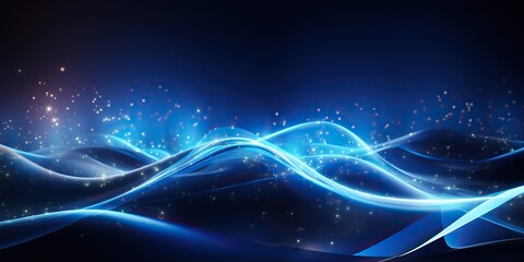 Wall Mural - AI Generated. AI Generative. Abstract blue waves decoration background. Can be used for web or graphic template
