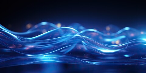 Wall Mural - AI Generated. AI Generative. Abstract blue waves decoration background. Can be used for web or graphic template