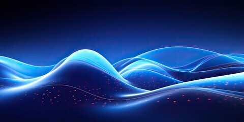 Wall Mural - AI Generated. AI Generative. Abstract blue waves decoration background. Can be used for web or graphic template