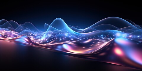 Wall Mural - AI Generated. AI Generative. Abstract blue waves decoration background. Can be used for web or graphic template