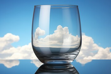 Poster - A glass of water sitting on top of a table, AI