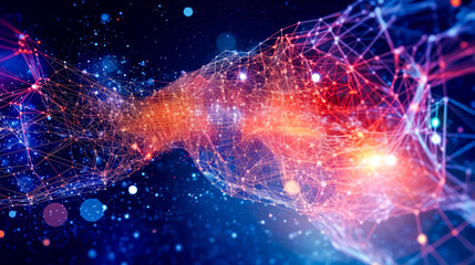 Wall Mural - abstract technology in dark background: the transformation of intimidating data in the age of global