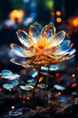 Canvas Print - Close up of flower with blurry background.