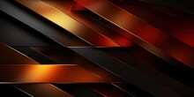 Black Red Burnt Orange Copper Gold Yellow Green Modern Abstract Background. Color Gradient. Geometric Shape. Line Stripe Angle. Neon Metal Shine Light Glow Bright. Banner. Wide. Panoramic. Design
