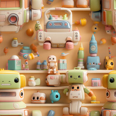 Children toys kids room cute repeat pattern