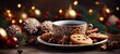 Range of Christmas gingerbread cookies to make your Christmas awesome. Christmas cookies, a cup of coffee with cinnamon. Horizontal banking poster background for advertisement. Photo AI Generated