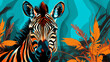 Zebra exotic colorful wild leopard design