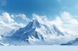 © Nicolae - White snowy mountains with a peak isolated on a background. Generative AI