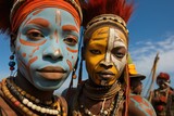 Colorful make-up of the Suri tribe Omo Valley Ethiopia