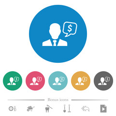 Poster - Dollar financial advisor flat round icons