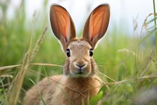 Close-up Of A Rabbits Long Ears, Showing Alertness
