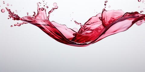 Flowing velvet red wine splash frozen in an abstract futuristic texture isolated on a transparent background