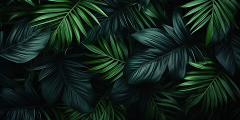 Poster - Palm leaves background