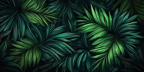 Sticker - Palm leaves background