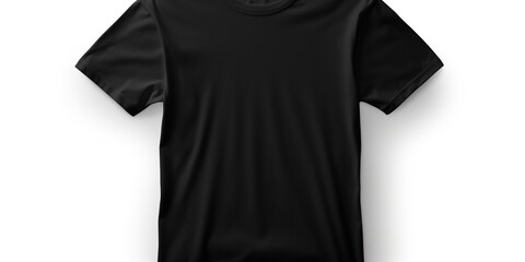 Wall Mural - Plain black t - shirt mockup design. front and rear view. isolated on transparent background