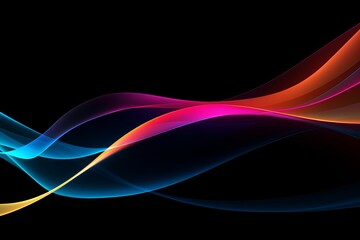 Wall Mural - Colorful Lines on Black Background