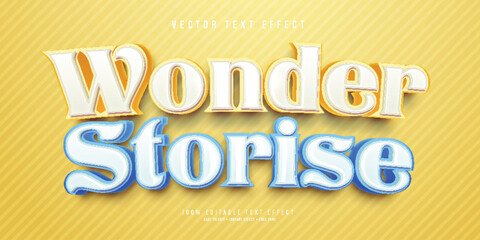 Wall Mural - Wonder stories 3d editable text effect