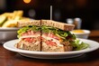 triple decker club sandwich on whole grain bread