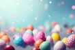 Bunte Osterfreuden - Ein fröhlicher Hintergrund mit festlich gefärbten Ostereiern, der frühlingshafte Freude und Osterstimmung verbreitet