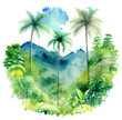 Namalowana dżungla ilustracja