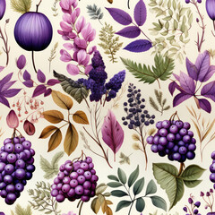 Berries cartoon repeat pattern