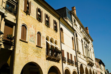 Sticker - Il centro storico di Conegliano Veneto, in provincia di Treviso. Veneto, Italia