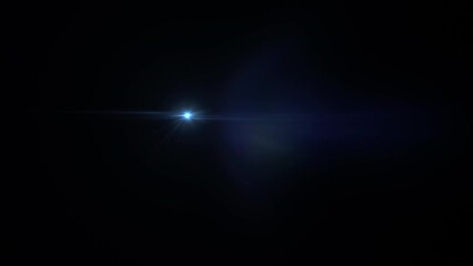 Wall Mural - abstract loop flickering glow blue flashing optical lens flares animation background. 4k seamless lo