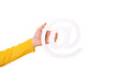 hand holding email symbol isolated on transparent background