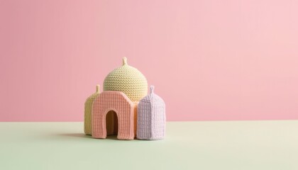 Wall Mural - knitted islamic mosque pastel clean color background