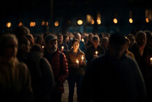 People Participating In A Candlelight Vigil To Symbolize Peace, Harmony, And The Rejection Of Intolerance. International Day For Tolerance Concept. Generative Ai