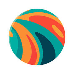 Wall Mural - ball isolated on white background. abstract colorful circle.