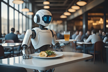 Sticker - Artificial intelligence robot as waiter