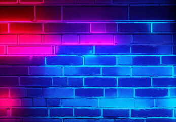 Wall Mural - Lighting effect red and blue neon background for product display, banner, or mockup.