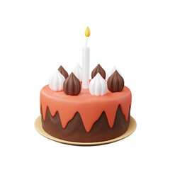 Wall Mural - Birthday cake 3d illustration